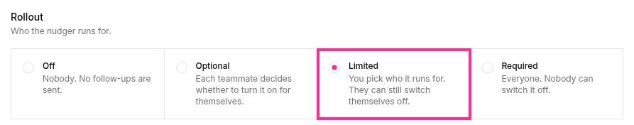 Limited selected and highlighted